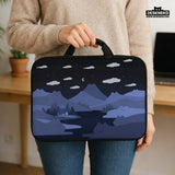 Whimisical Blue Cat Mountains Laptop Sleeve & Bag - Deskneko