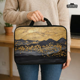 Gold Japandi Laptop Bag with Shoulder Strap - Deskneko