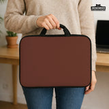 Mahogany Laptop Sleeve & Bag, Minimalist Brown Protective Work Case - Deskneko