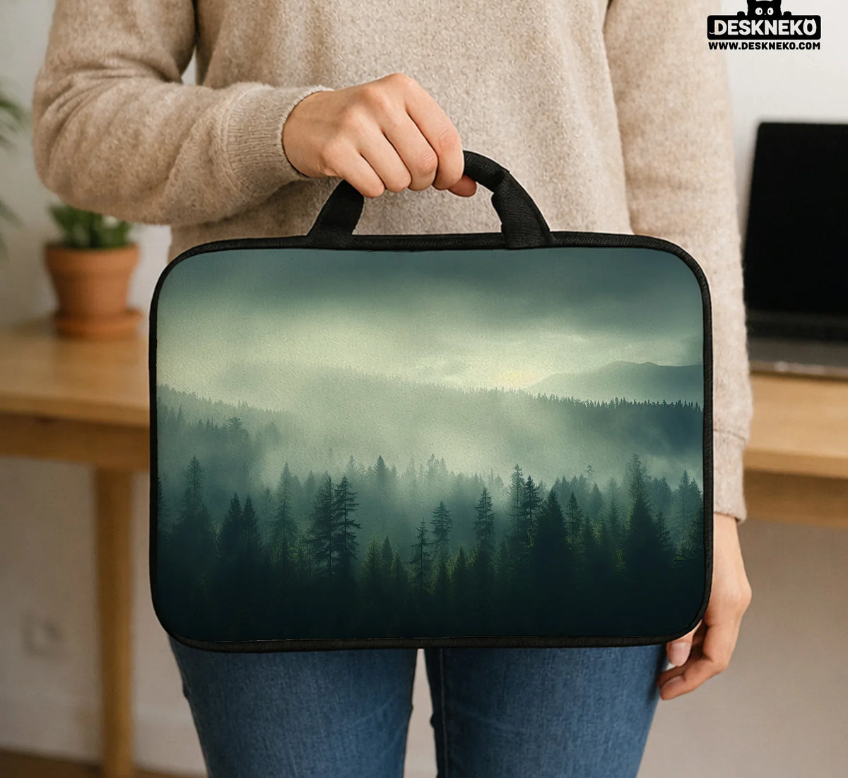 Misty Forest Nordic Laptop Sleeve - Deskneko