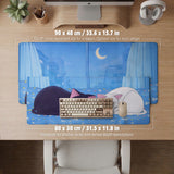 Blue Anime Aesthetic Desk Mat Mousepad - Desk Mat - Deskneko - Desk Mats & Mousepads