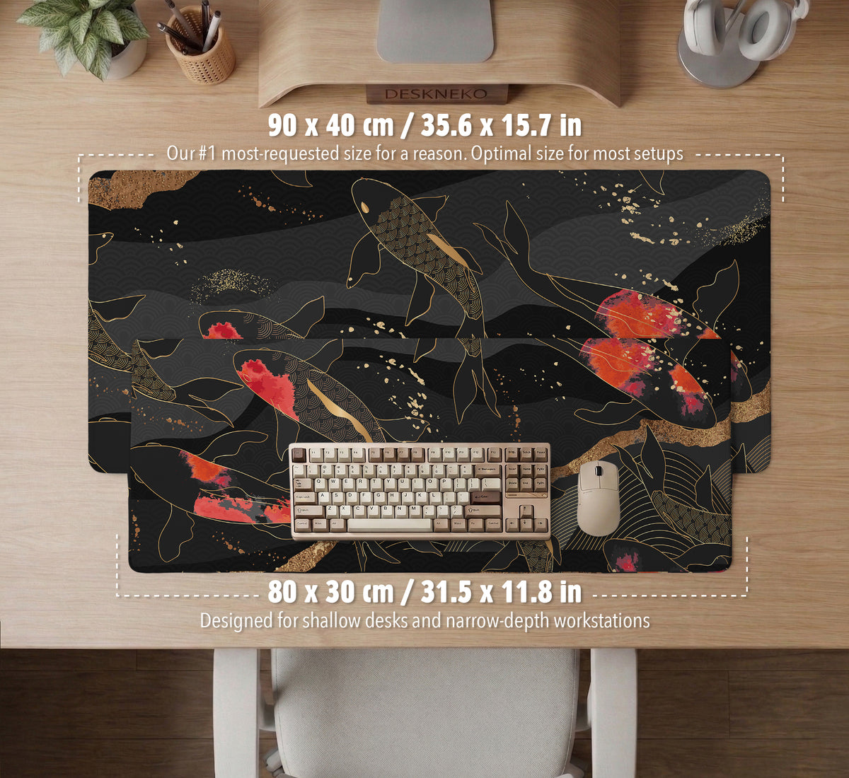 Koi Waves Desk Mat - Desk Mat - Deskneko - Desk Mats & Mousepads