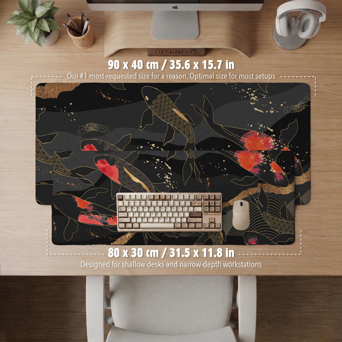 Koi Waves Desk Mat - Desk Mat - Deskneko - Desk Mats & Mousepads