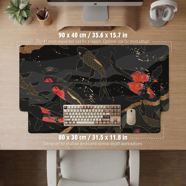 Koi Waves Desk Mat - Desk Mat - Deskneko - Desk Mats & Mousepads