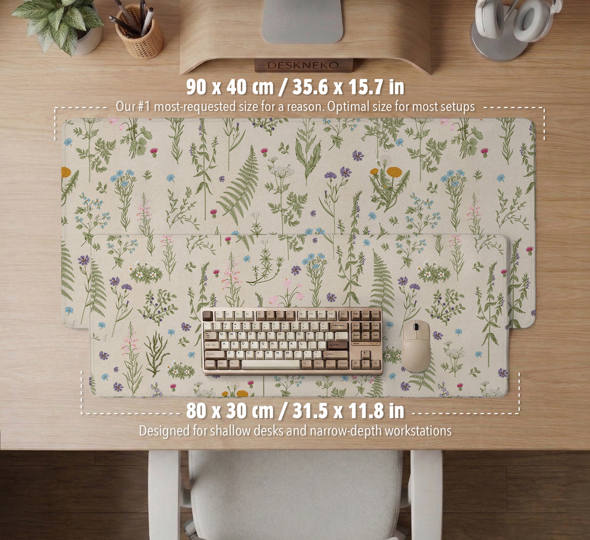 Wildflower Pattern Desk Mat - Desk Mat - Deskneko - Desk Mats & Mousepads