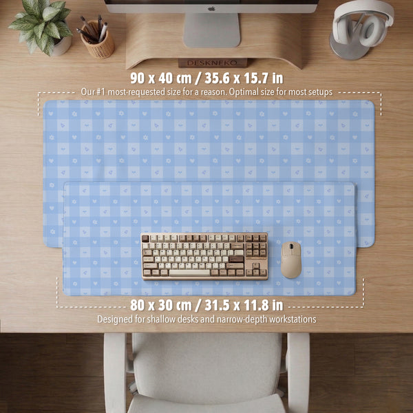 Blue Gingham Desk Mat - Desk Mat - Deskneko - Desk Mats & Mousepads