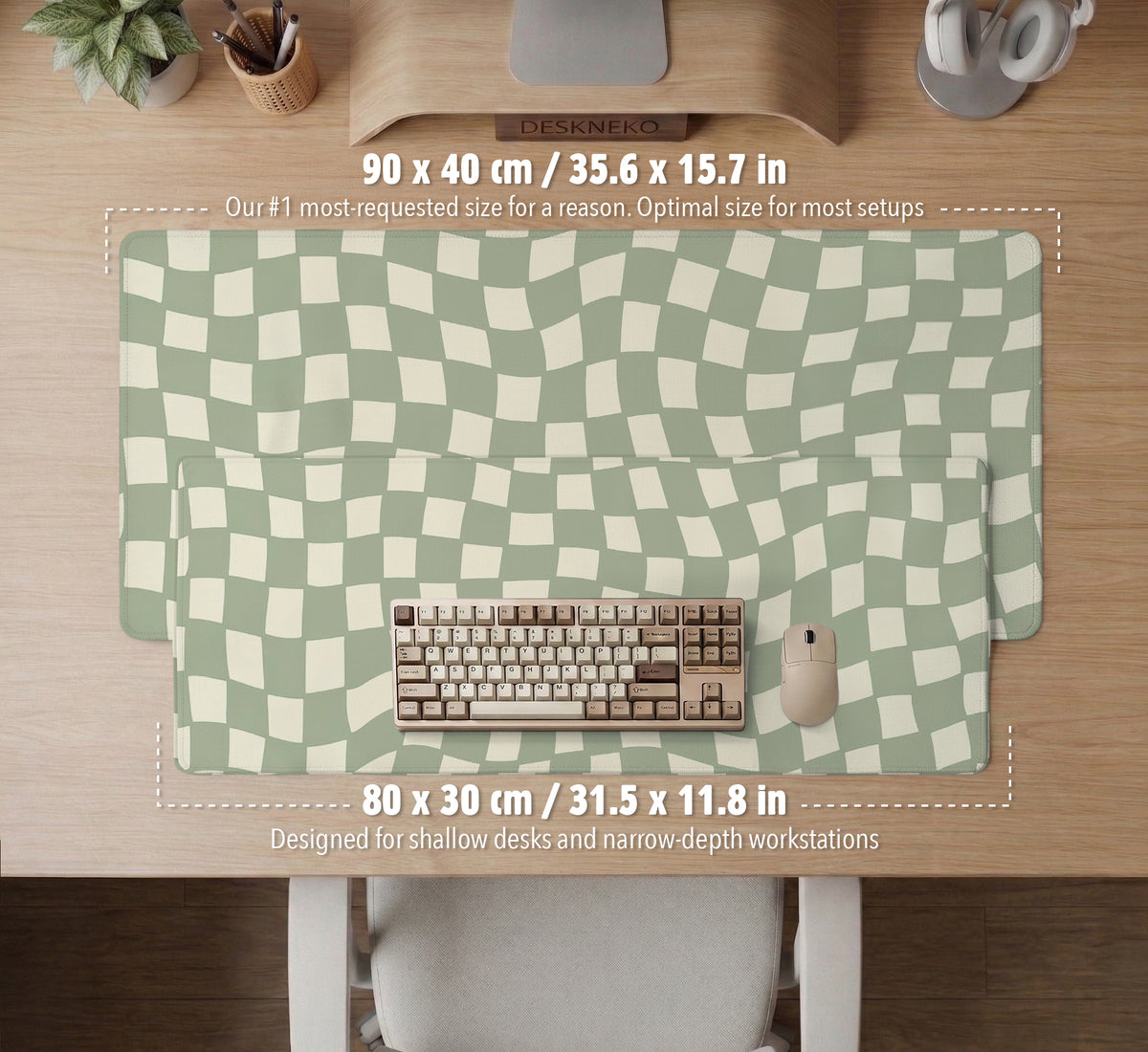 Green Checker Desk Mat - Desk Mat - Deskneko - Desk Mats & Mousepads