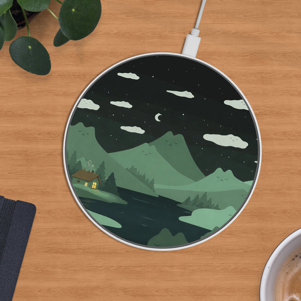 Green Cat Mountain Wireless Charger - Deskneko