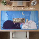 Blue Anime Aesthetic Desk Mat Mousepad - Desk Mat - Deskneko - Desk Mats & Mousepads