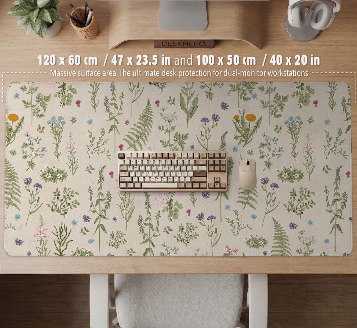 Wildflower Pattern Desk Mat - Desk Mat - Deskneko - Desk Mats & Mousepads