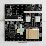 Tokyo Night Pixel Pegboard Organizer, Cyberpunk Wall Storage - Deskneko