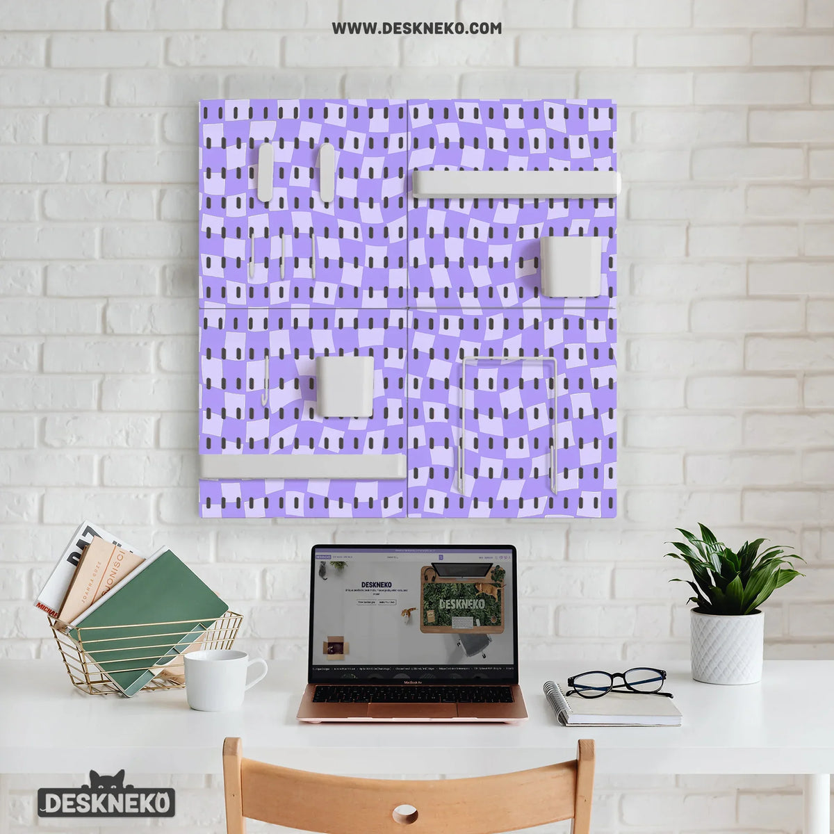 Cute Purple Pegboard - Deskneko