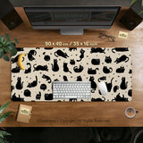 Black Cat Desk Mat, Cute XL Mousepad for Cozy Office and Gaming Setup - Deskneko