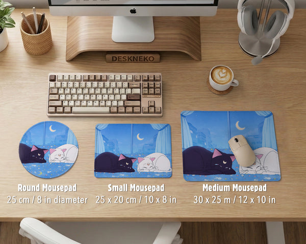 Blue Anime Aesthetic Desk Mat Mousepad - Desk Mat - Deskneko - Desk Mats & Mousepads