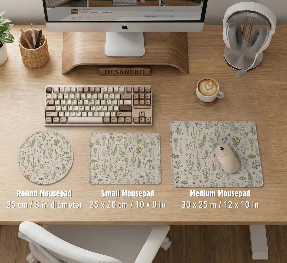Wildflower Pattern Desk Mat - Desk Mat - Deskneko - Desk Mats & Mousepads