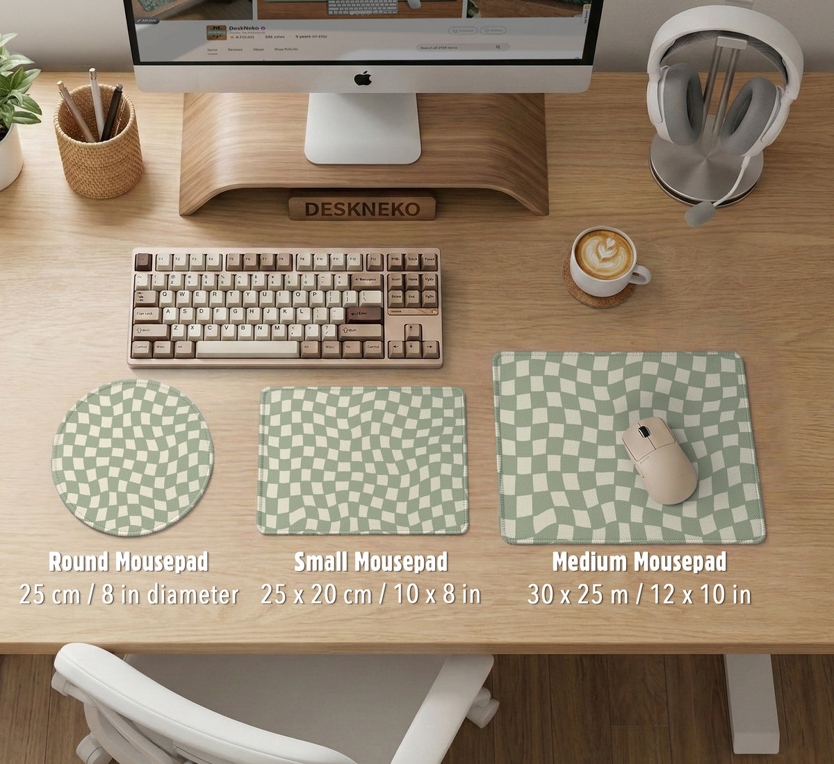 Green Checker Desk Mat - Desk Mat - Deskneko - Desk Mats & Mousepads