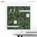 Botanical Cat Desk Pegboard Organizer, Forest Green Workspace Storage - Deskneko