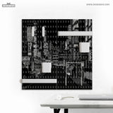 Tokyo Night Pixel Pegboard Organizer, Cyberpunk Wall Storage - Deskneko