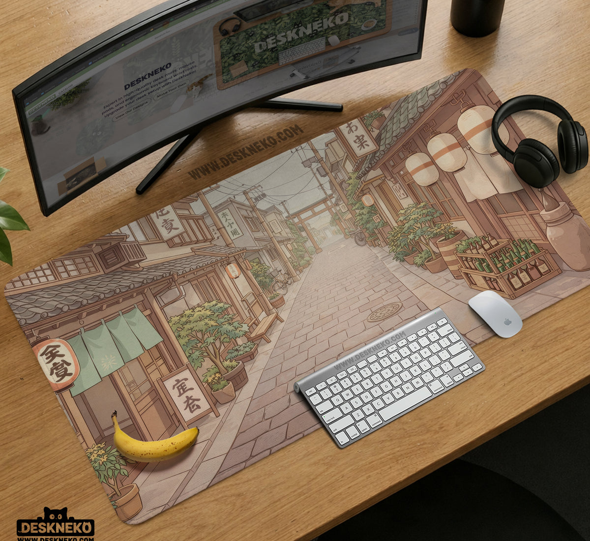 Beige Japandi Desk Mat Mousepad - Desk Mat - Deskneko - Desk Mats & Mousepads