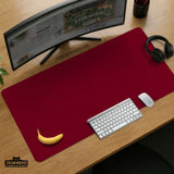 Burgundy Desk Mat for Gaming and Office Desks | Premium Mousepad - Deskneko