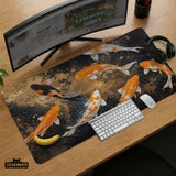 Black Gold Koi Desk Mat Mousepad - Desk Mat - Deskneko - Desk Mats & Mousepads