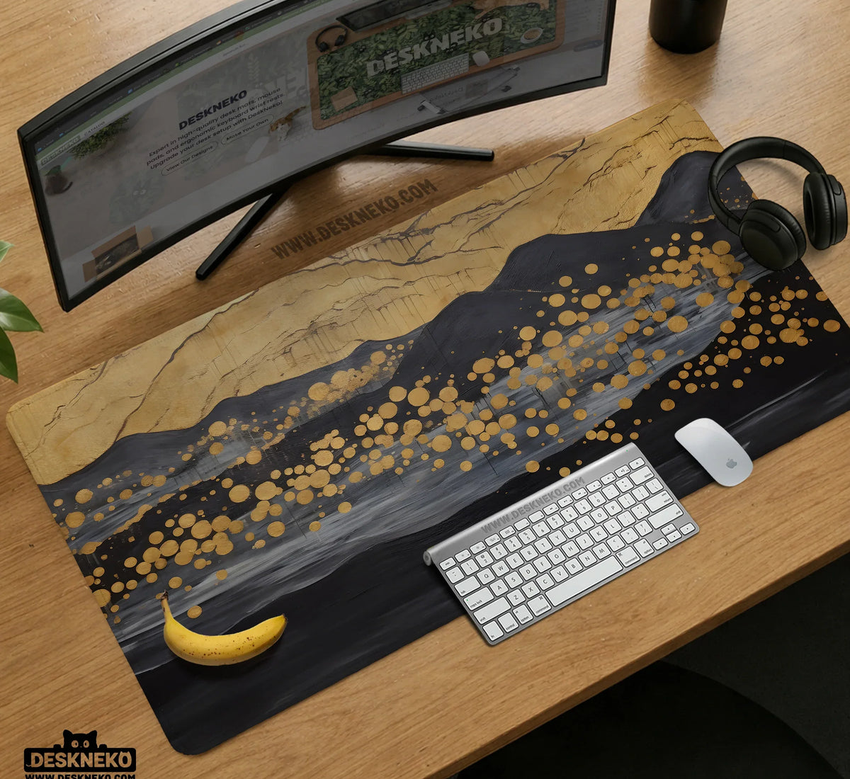 Gold Abstract Mousepad - Deskneko