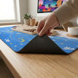Blue Anime Aesthetic Desk Mat Mousepad - Desk Mat - Deskneko - Desk Mats & Mousepads