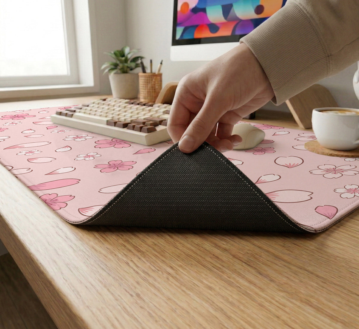 Sakura Gaming Desk Mat - LED Mousepad - Deskneko - Gaming Desk Mats