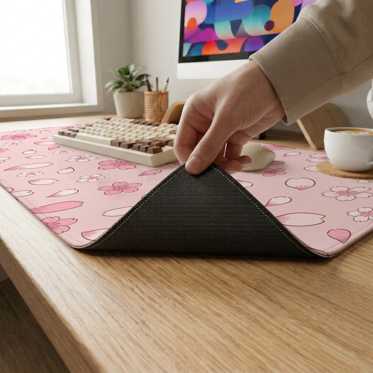 Sakura Gaming Desk Mat - LED Mousepad - Deskneko - Gaming Desk Mats