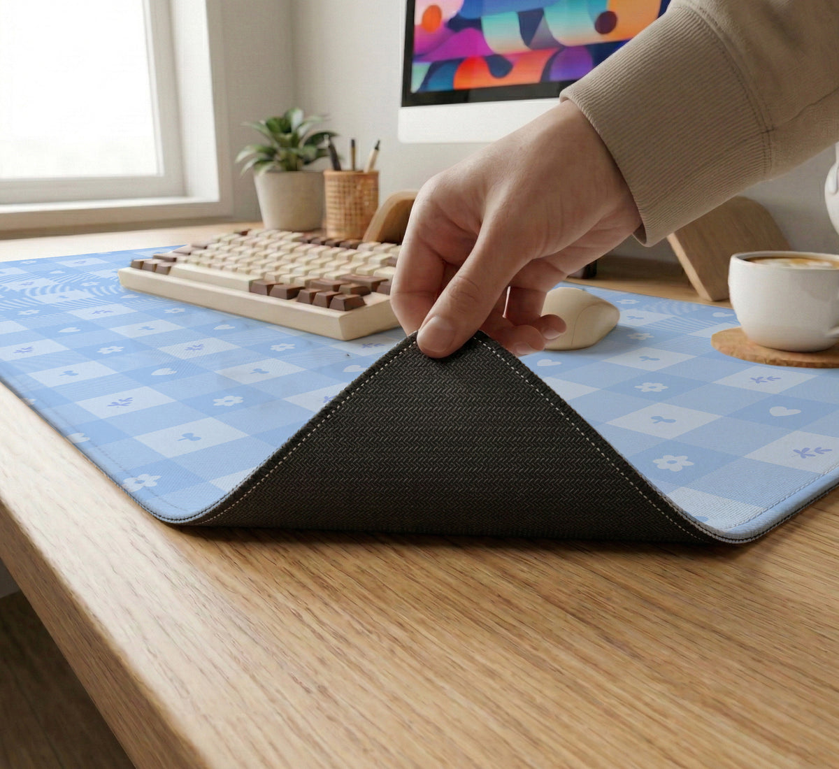 Blue Gingham Desk Mat - Desk Mat - Deskneko - Desk Mats & Mousepads