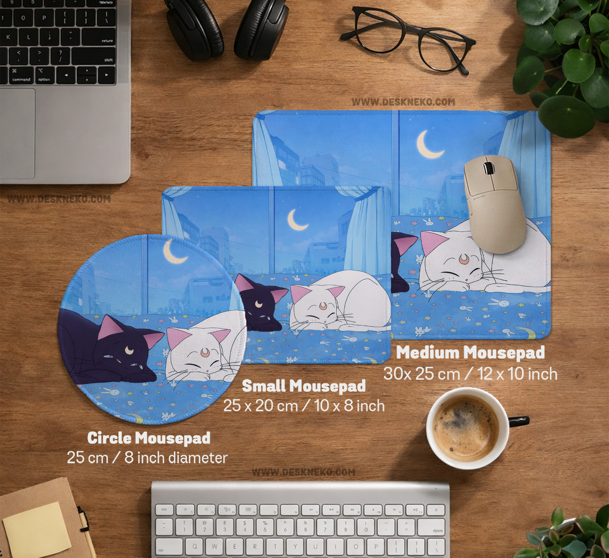 Blue Anime Aesthetic Desk Mat Mousepad - Desk Mat - Deskneko - Desk Mats & Mousepads
