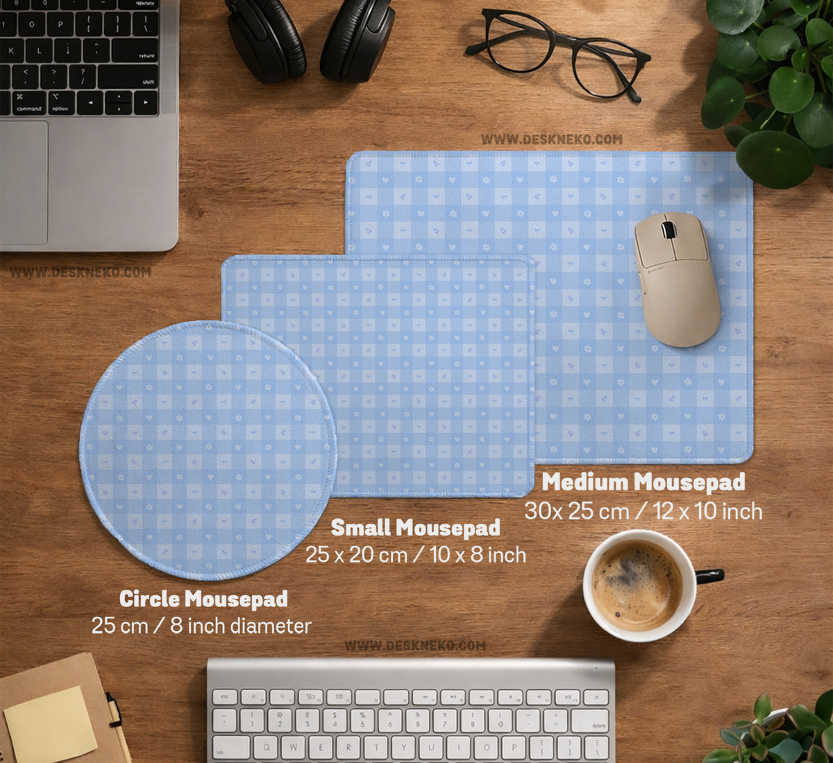 Blue Gingham Desk Mat - Desk Mat - Deskneko - Desk Mats & Mousepads