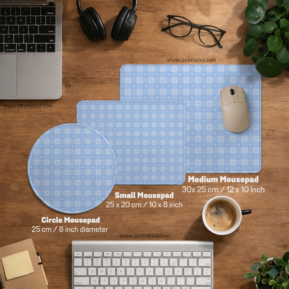 Blue Gingham Desk Mat - Desk Mat - Deskneko - Desk Mats & Mousepads