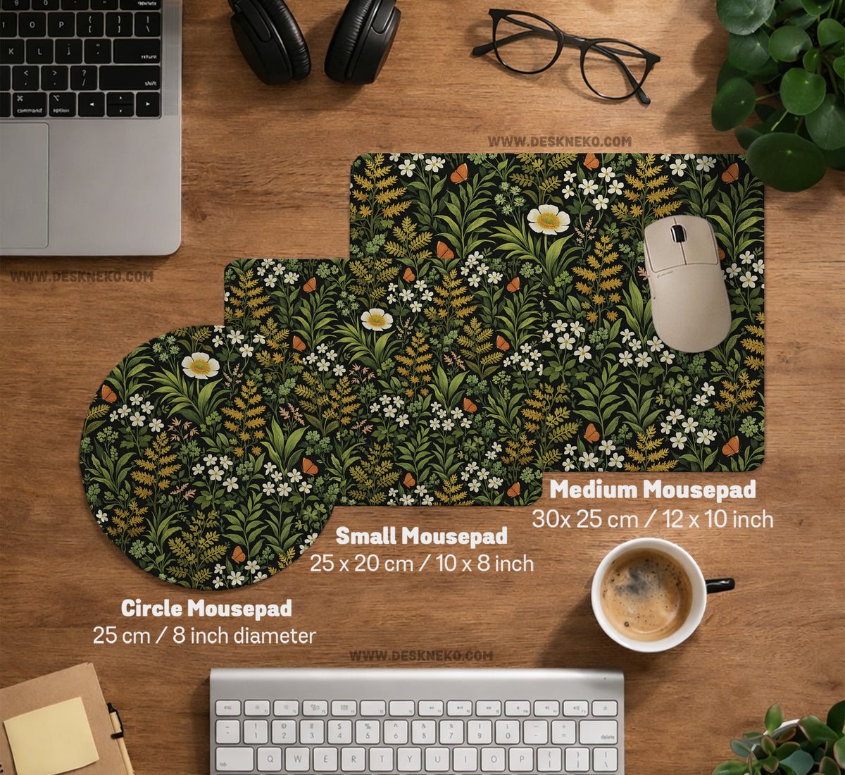 Dark Botanical Desk Mat - Desk Mat - Deskneko - Desk Mats & Mousepads