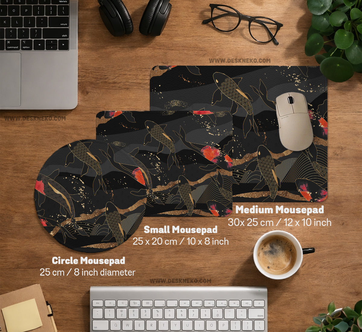 Koi Waves Desk Mat - Desk Mat - Deskneko - Desk Mats & Mousepads
