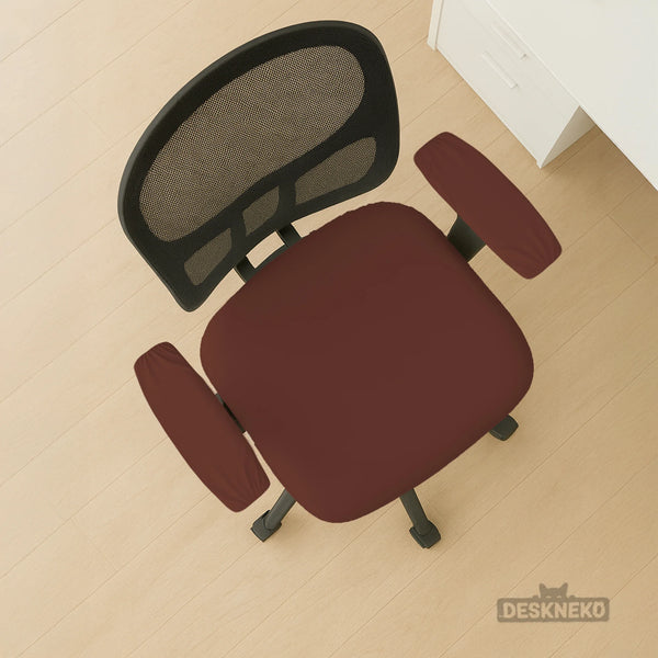Mahogany Brown Desk Chair Cover - Deskneko