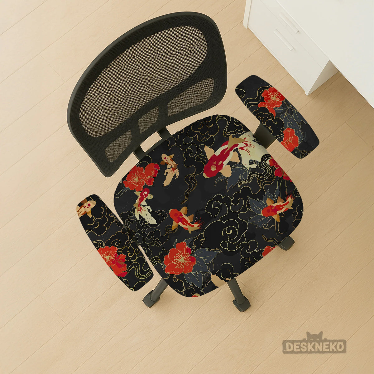 Japanese Koi Office Chair Cover - Deskneko