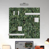 Botanical Cat Desk Pegboard Organizer, Forest Green Workspace Storage - Deskneko