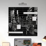 Tokyo Night Pixel Pegboard Organizer, Cyberpunk Wall Storage - Deskneko