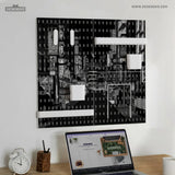 Tokyo Night Pixel Pegboard Organizer, Cyberpunk Wall Storage - Deskneko