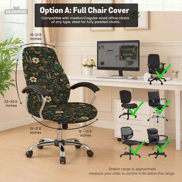 Dark Floral Chair Cover - Deskneko