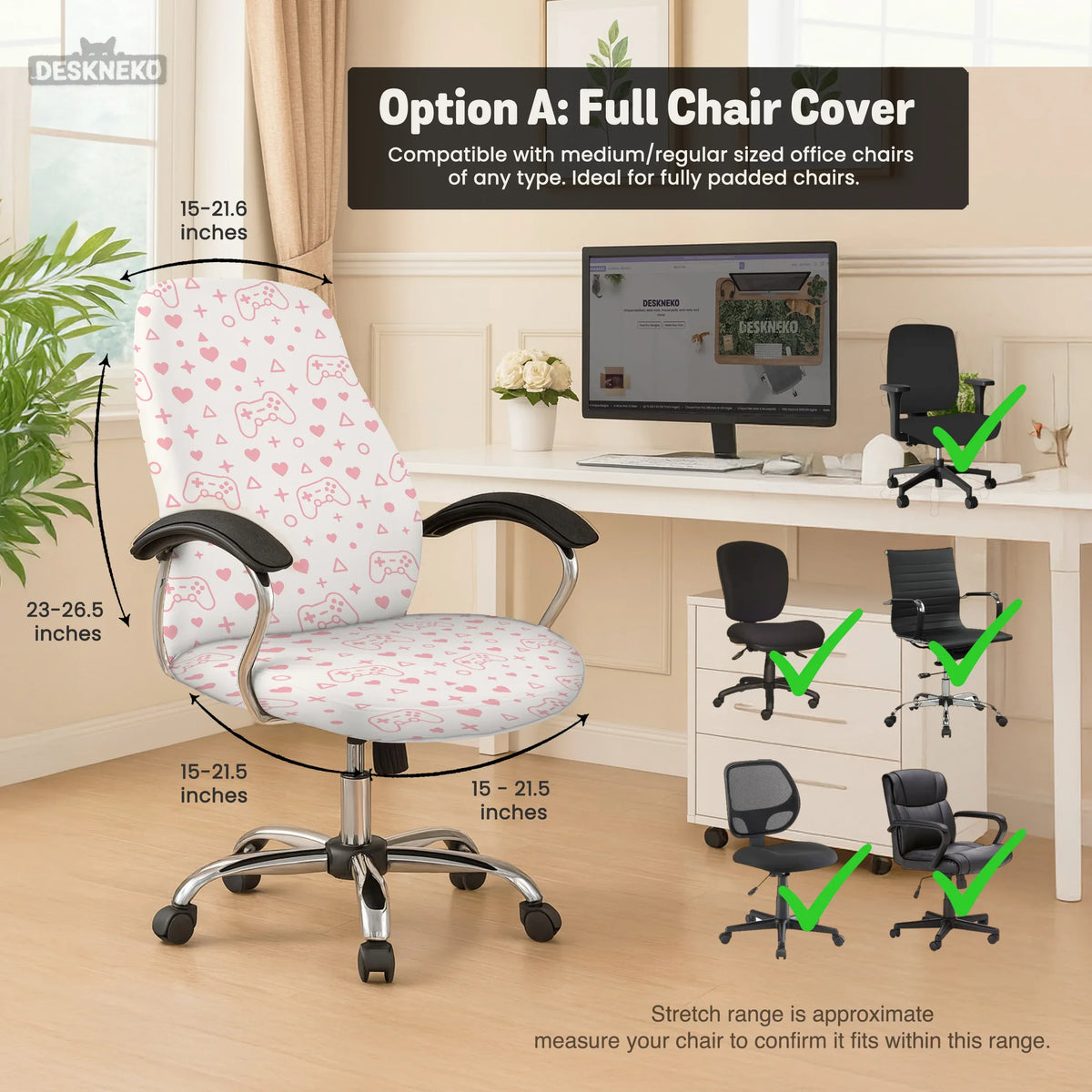 Pink Gamer Chair Cover - Deskneko