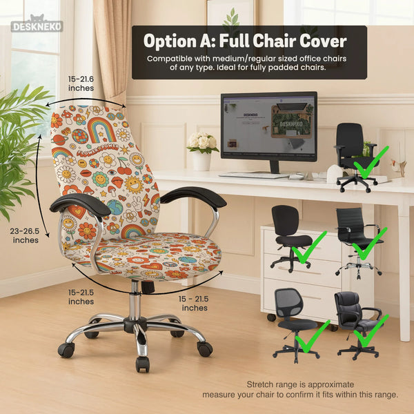 Retro Flower Chair Cover - Deskneko