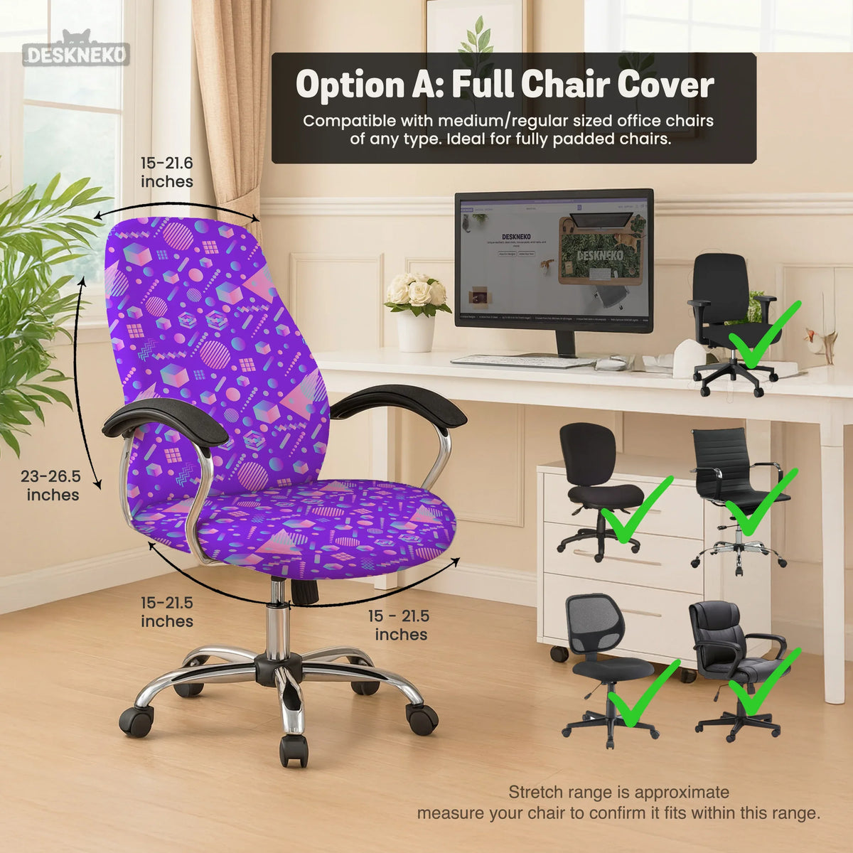Geometric Chair Cover - Deskneko