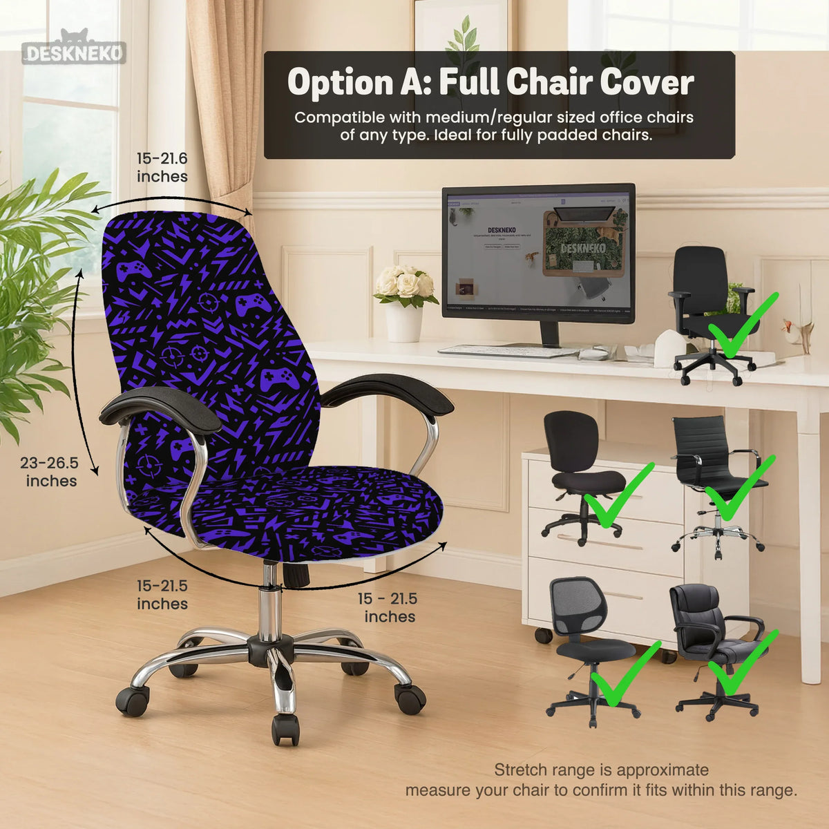 Purple Chair Cover - Deskneko