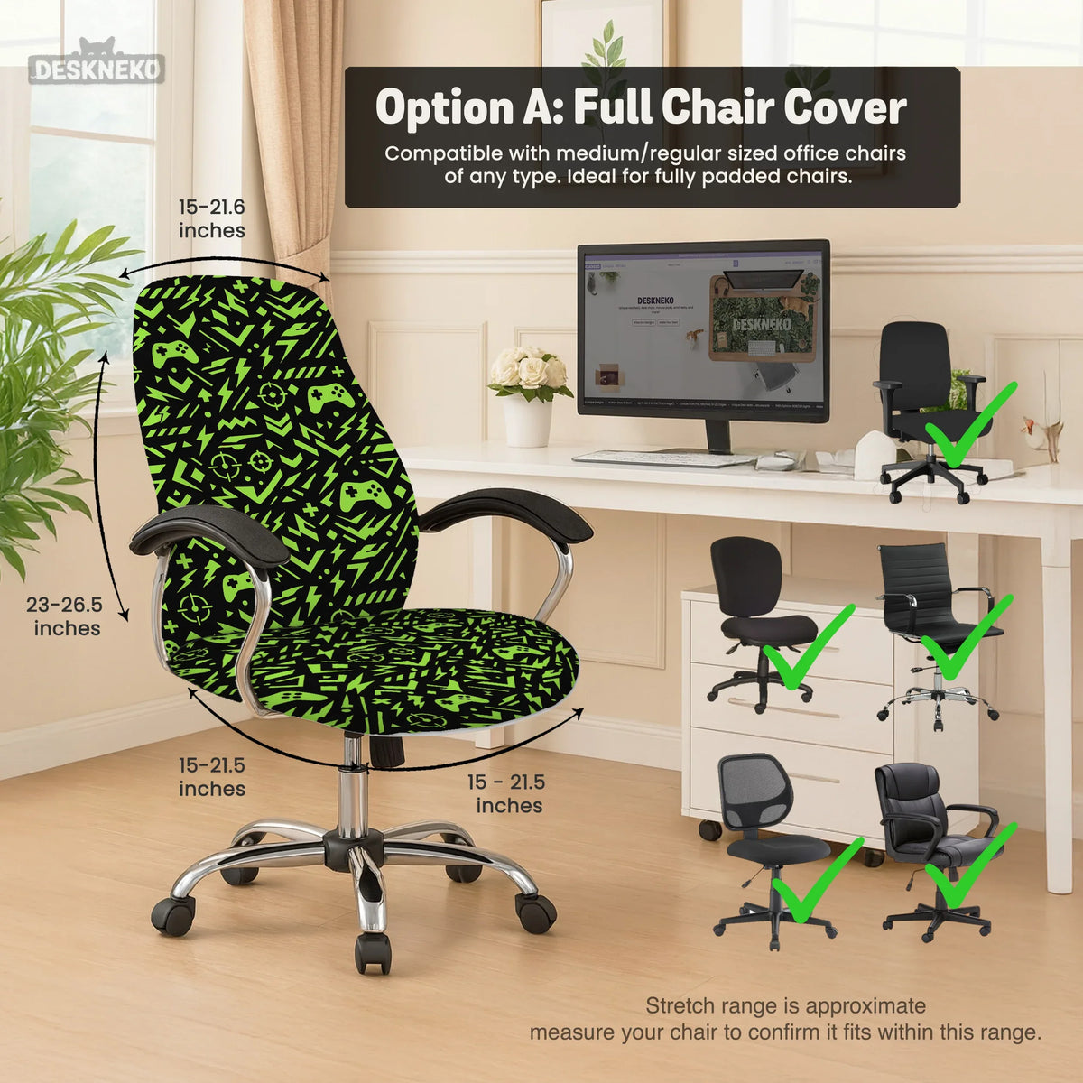 Neon Gaming Chair Cover - Deskneko
