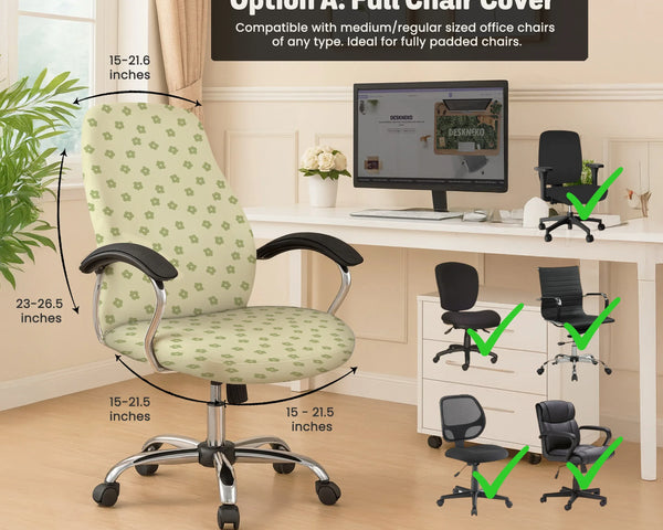 Green Floral Chair Cover - Deskneko
