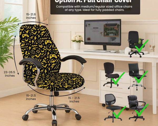 Black & Yellow Chair Cover - Deskneko