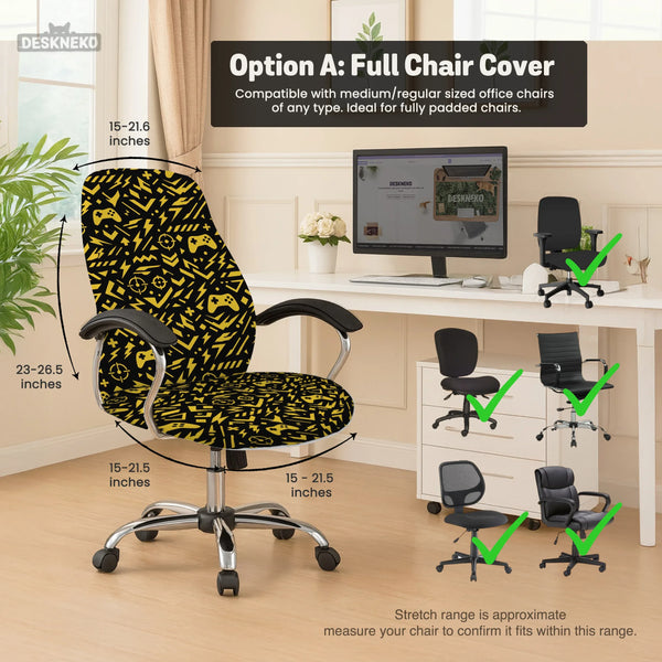 Black & Yellow Chair Cover - Deskneko