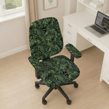 Gaming Chair Cover, Green Botanical Cat Office Chair Slipcover - Chair Covers - Deskneko - Desk Chair Covers